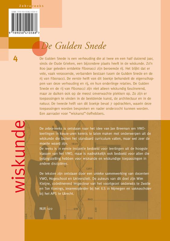 De gulden snede / Zebra-reeks / 4 achterkant