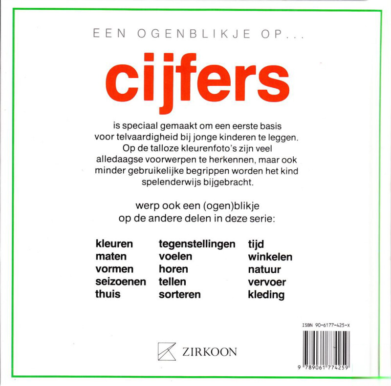 Cijfers / Een ogenblikje op ... achterkant