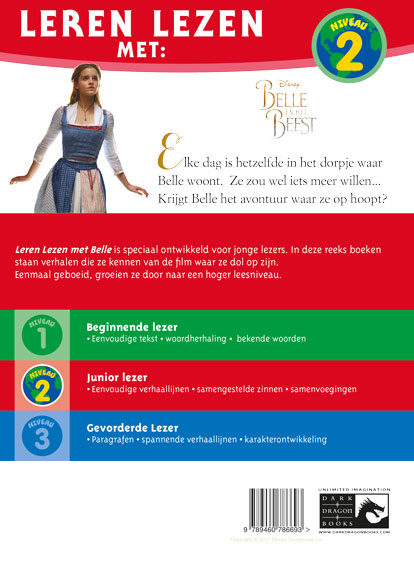 Leren lezen met Belle / Beauty and the Beast achterkant