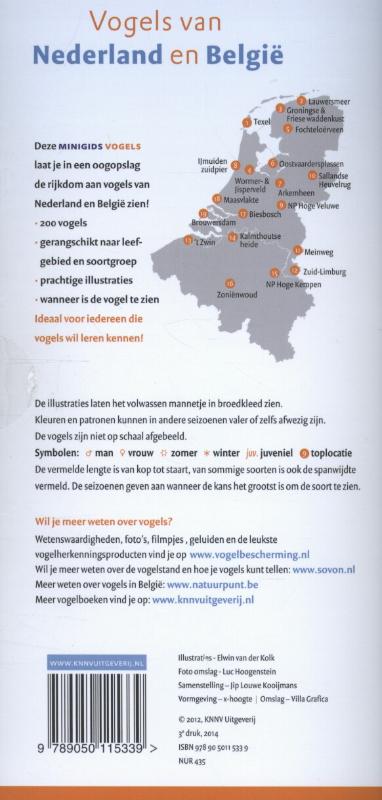 Minigids Vogels van Nederland en Belgie achterkant