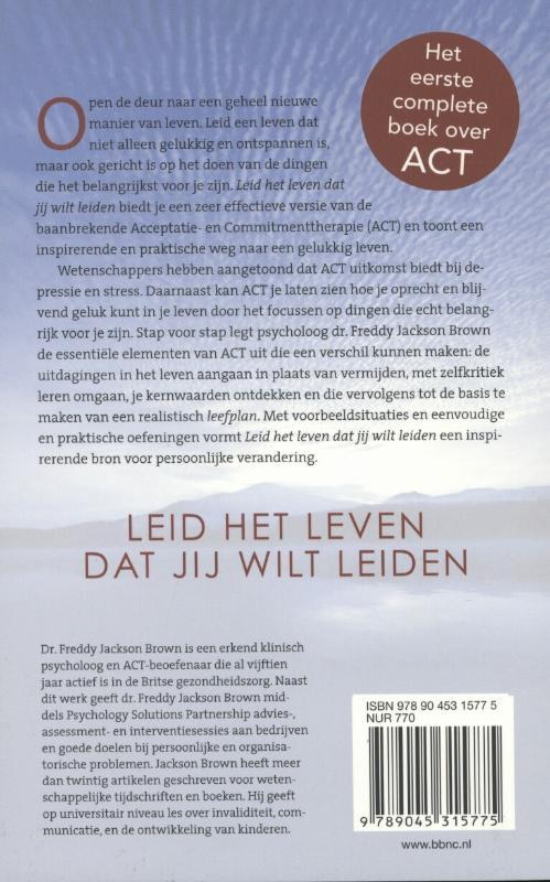 Leid het leven dat jij wilt leiden achterkant