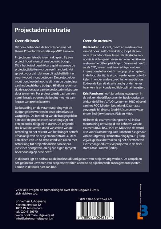 Projectadministratie achterkant