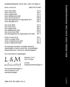 Examentraining Vwo Duits 2020 achterkant