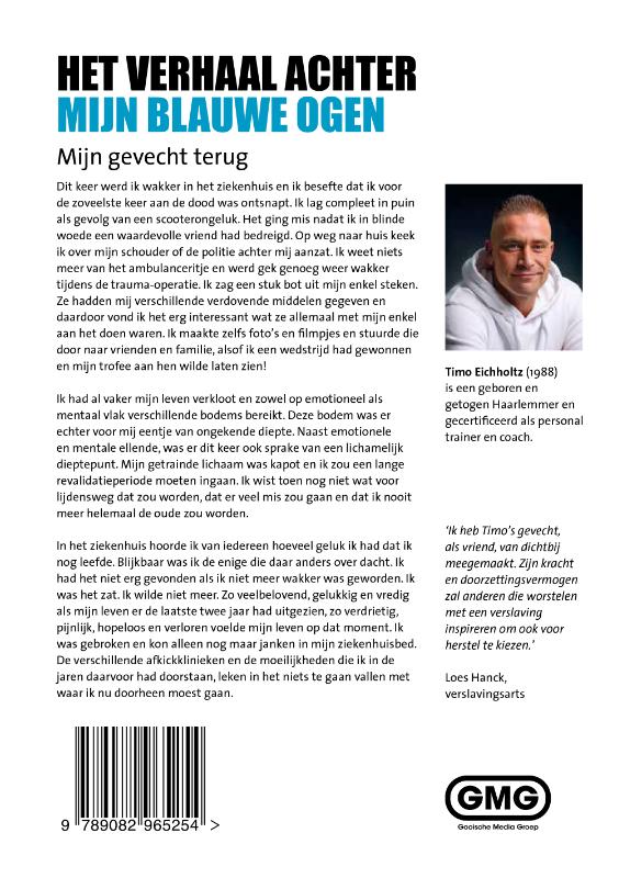 Het verhaal achter mijn blauwe ogen achterkant