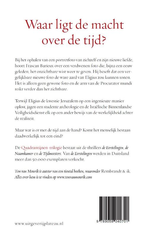 De tijdmeesters / De Quadrantijnen-trilogie / 3 De tijdmeesters / De Quadrantijnen-trilogie / 3 achterkant