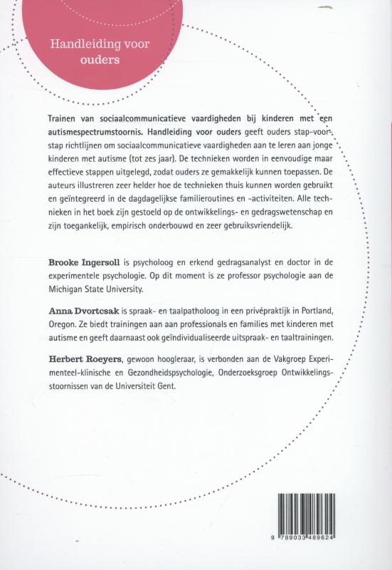 Trainen van sociaalcommunicatieve vaardigheden bij kinderen met een autismespectrumstoornis achterkant