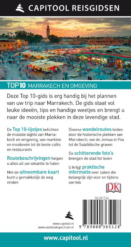 Capitool Reisgidsen Top 10  -   Marrakech en omgeving achterkant
