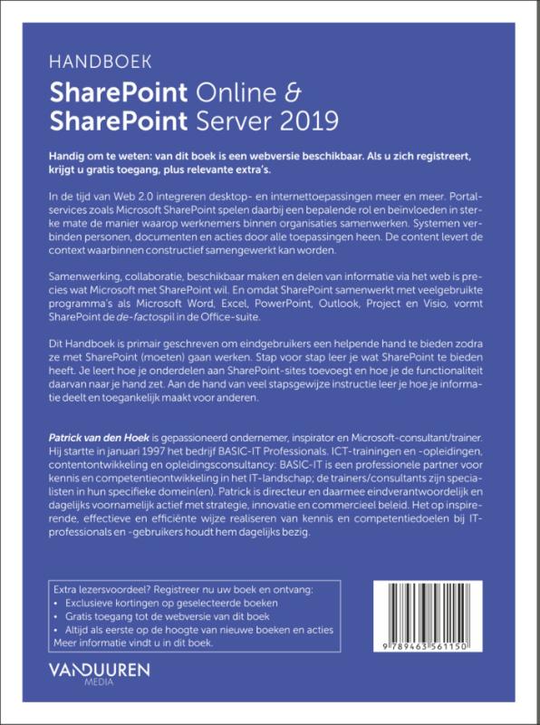 SharePoint Online & SharePoint Server 2019 / Handboek achterkant