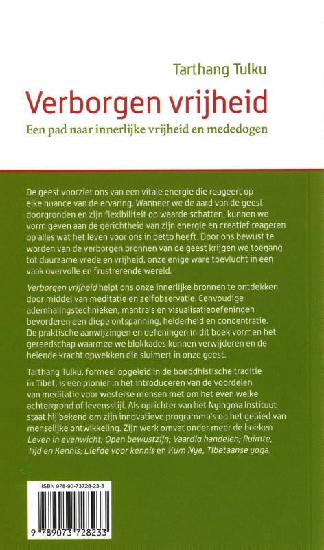 Verborgen vrijheid / Nyingma psychologie achterkant