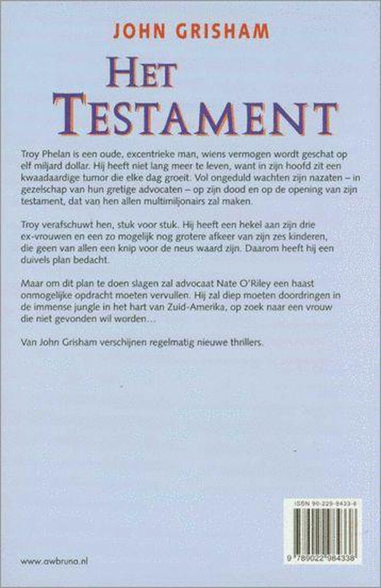 Het testament achterkant