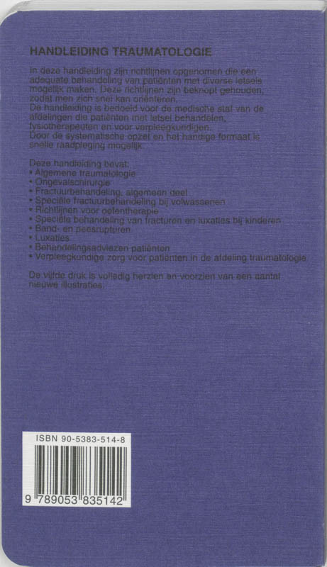 Handleiding traumatologie. gewijzigde herdruk achterkant