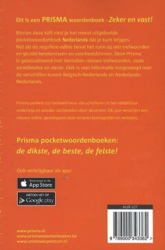 Prisma pocketwoordenboek Nederlands Fluo editie - achterkant