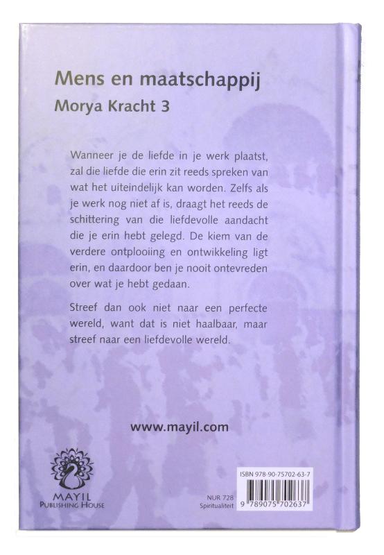 Morya Kracht 3 -   Mens en maatschappij achterkant