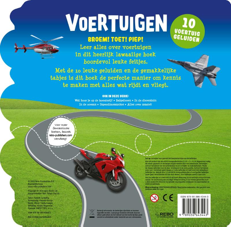 Geluidenboek - Voertuigen / 10 geluiden achterkant