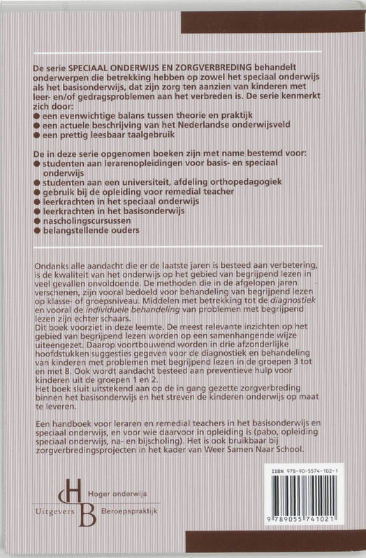 Problemen met begrijpend lezen / Speciaal onderwijs en zorgverbreding Problemen met begrijpend lezen / Speciaal onderwijs en zorgverbreding achterkant