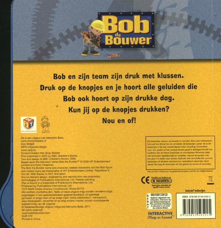 Bob de Bouwer Drukke Bob geluidenboek achterkant
