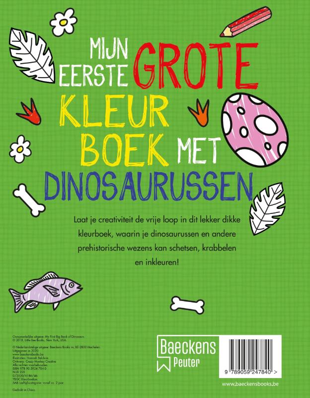 Mijn eerste grote kleurboek met dinosaurussen achterkant