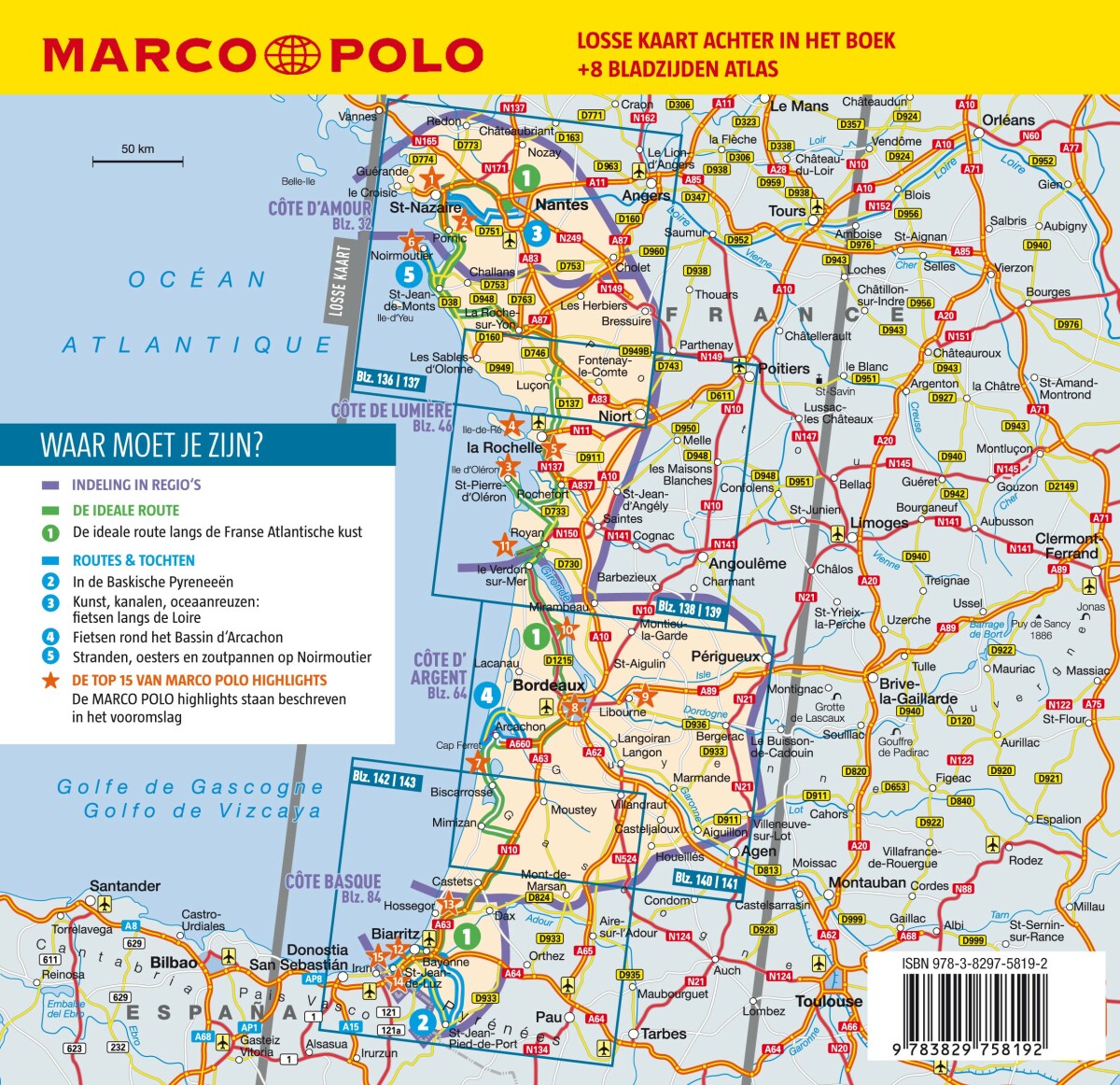 Franse Atlantische Kust / Marco Polo achterkant
