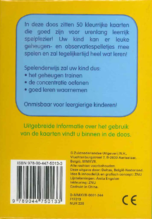 Deltas speel en leerkarten - mijn eerste geheugenspel met woorden achterkant