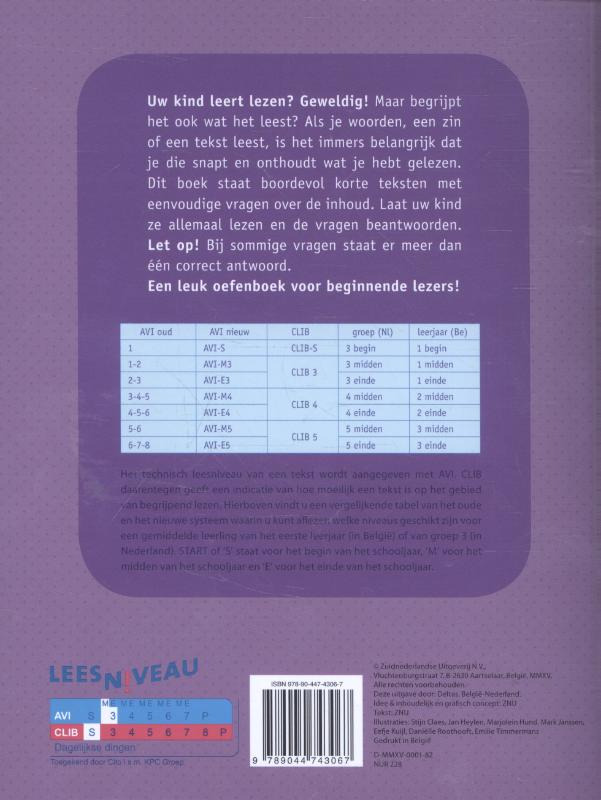 Eerste oefenboek begrijpend lezen AVI:1 AVI nieuw:M3 achterkant
