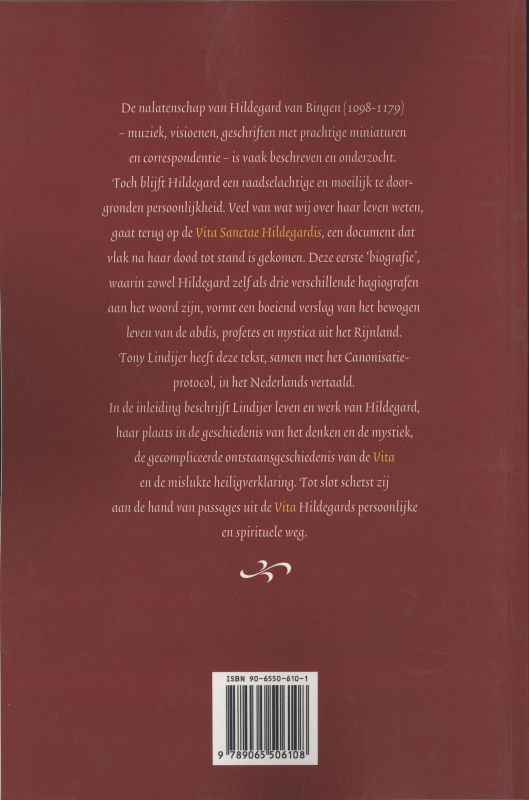 Middeleeuwse studies en bronnen LXVIII -   De Vita van Hildegard achterkant