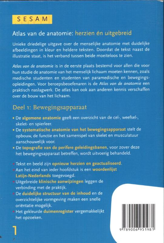 Sesam atlas van de anatomie / deel 1 Bewegingsapparaat achterkant