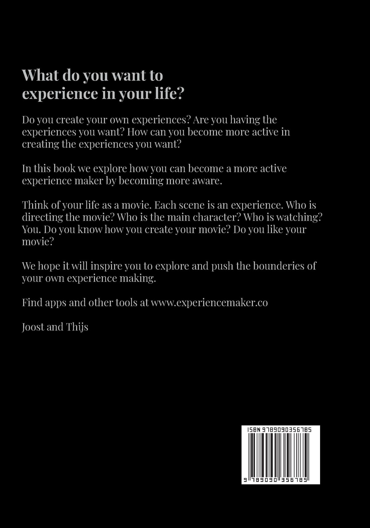 The Experience Maker achterkant