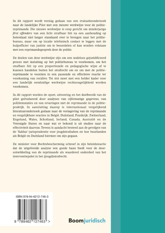De politie‐reprimande voor minderjarige first offenders van lichte feiten achterkant
