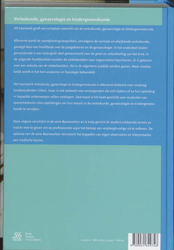 Verloskunde, gynaecologie en kindergeneeskunde / 4 / Basiswerk V&V Verloskunde, gynaecologie en kindergeneeskunde / 4 / Basiswerk V&V achterkant