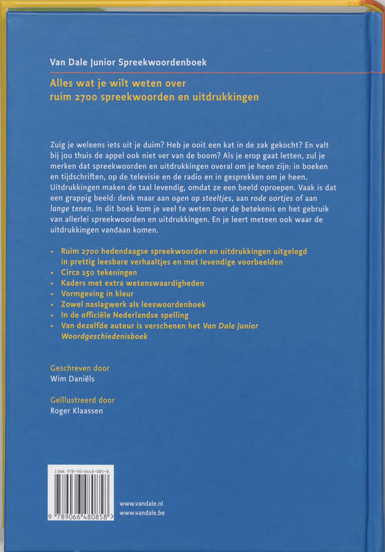 Van Dale Junior Spreekwoordenboek achterkant