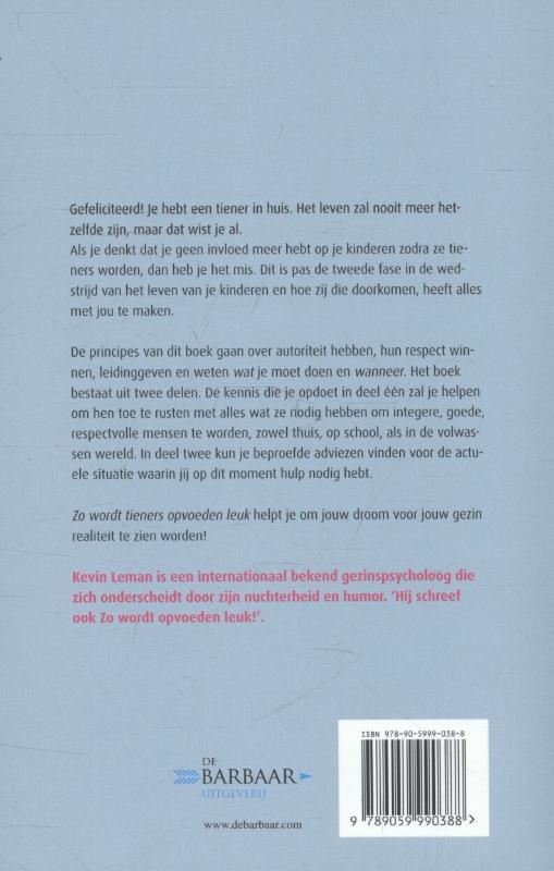 Zo wordt tieners opvoeden leuk! Zo wordt tieners opvoeden leuk! achterkant