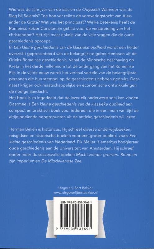 Een kleine geschiedenis van de klassieke oudheid achterkant