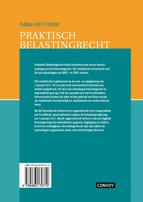 Praktisch belastingrecht 2017/2018 theorieboek achterkant