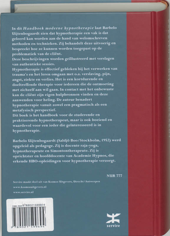 Handboek moderne hypnotherapie Handboek moderne hypnotherapie achterkant