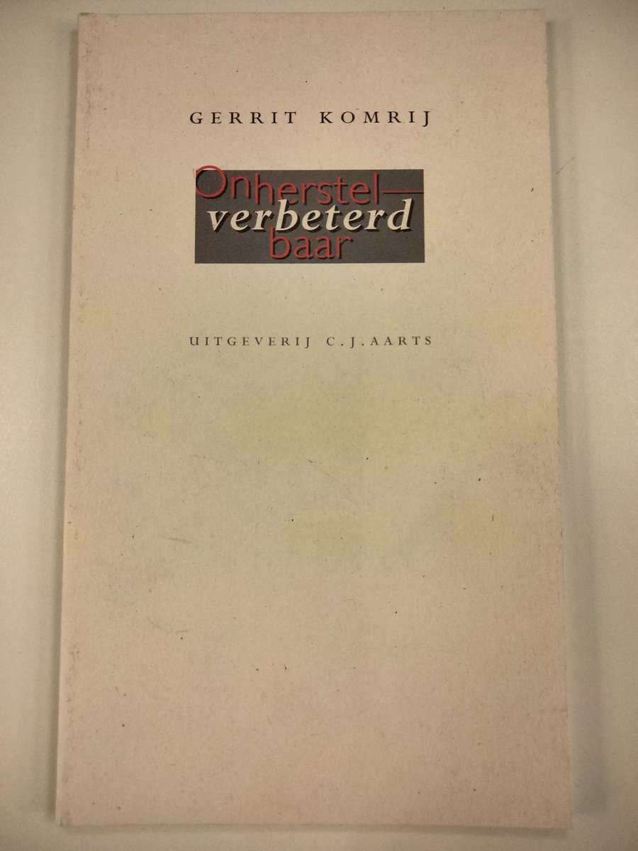 boekenbalie_9789061876502_cover Onherstelbaar verbeterd / Poeziepocket / 10