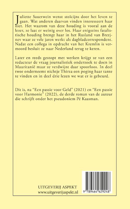 Een passie voor Onverschilligheid achterkant