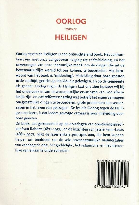 Oorlog tegen de heiligen achterkant