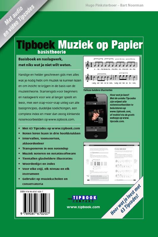 Muziek op papier / Tipboek achterkant