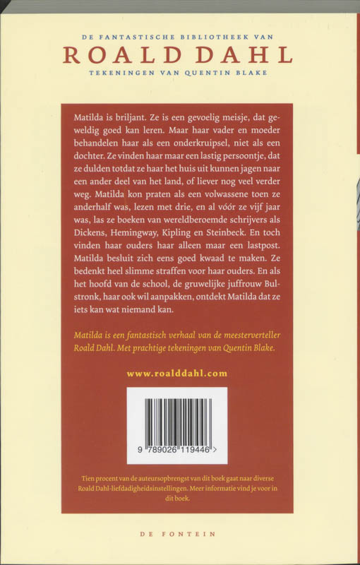 Matilda / De fantastische bibliotheek van Roald Dahl Matilda / De fantastische bibliotheek van Roald Dahl achterkant