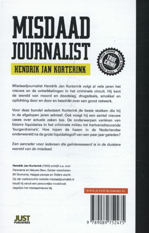 Misdaadjournalist / True crime achterkant