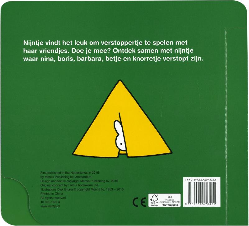 Nijntje speelt verstoppertje / Nijntje achterkant