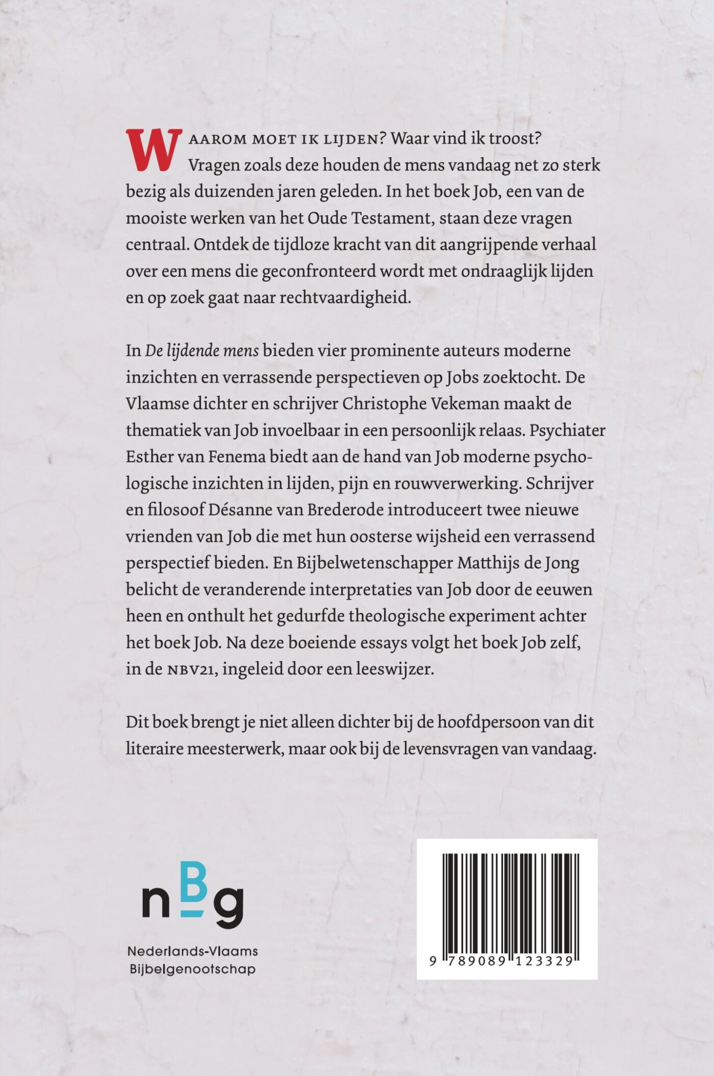 De lijdende mens achterkant