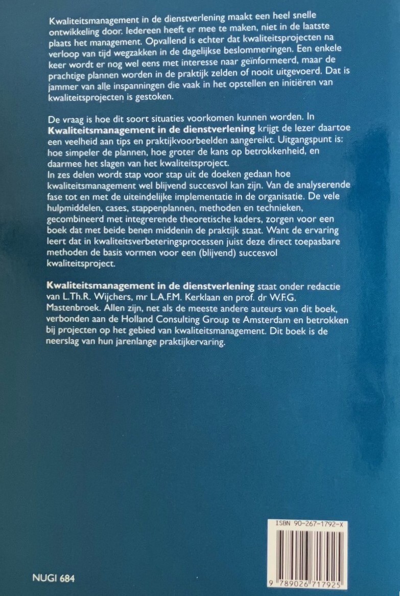 Kwaliteitsmanagement in de dienstverlening achterkant