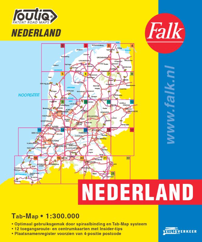 Falk autokaart Nederland Routiq / Routiq patent wegenkaarten