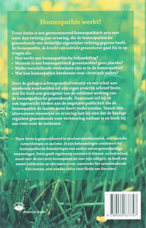 Homeopathie, de kracht van subtiele geneeskunst Homeopathie, de kracht van subtiele geneeskunst achterkant