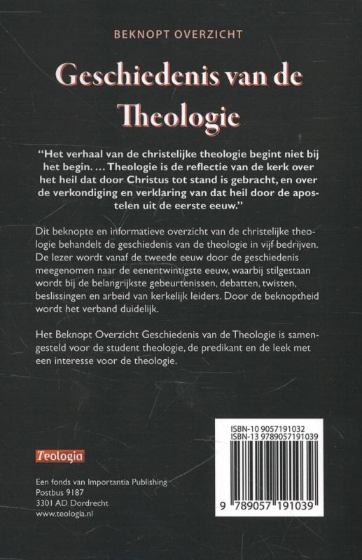 Geschiedenis van de Theologie achterkant