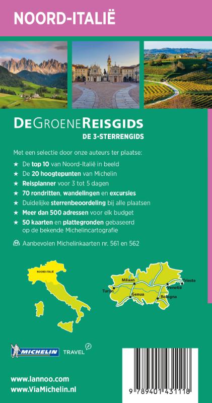 Noord-Italië / De Groene Reisgids achterkant
