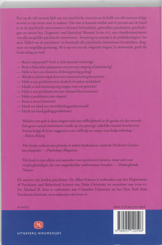 Stemming en stoornis Stemming en stoornis achterkant