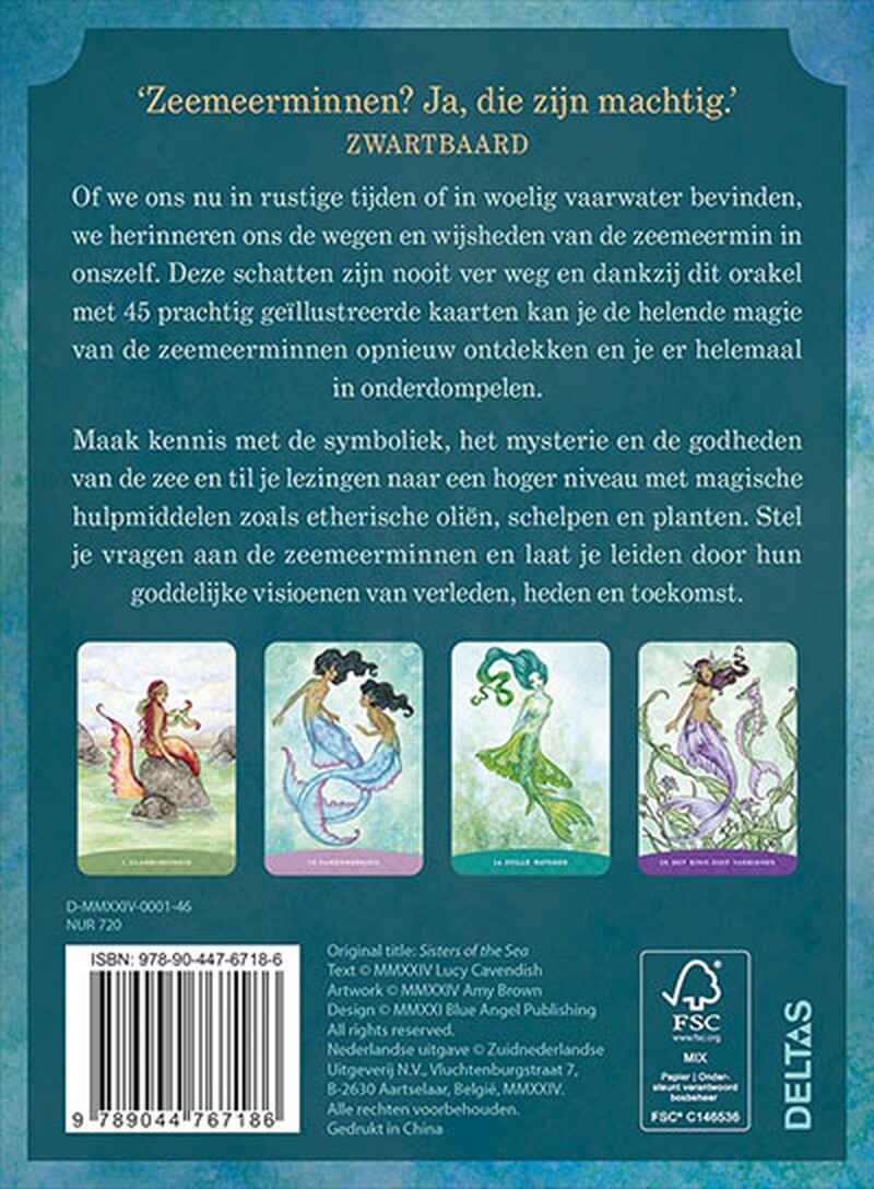 Boodschappen van de zeemeerminnen - Boek en orakelkaarten achterkant