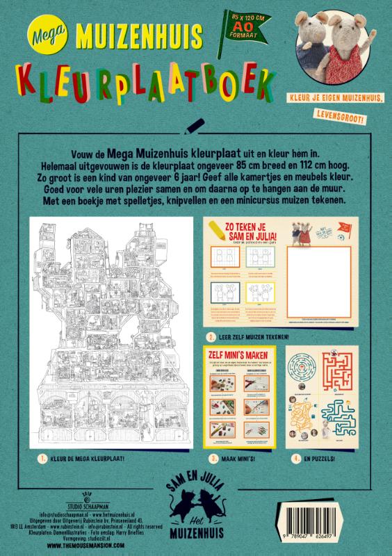 Het Muizenhuis  -   Mega Muizenhuis Kleurplaatboek achterkant